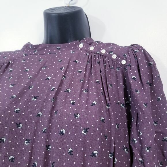 Vintage 70's 80's Dress Nicole Miller Pleated Printed High Neck - Picture 2 of 13